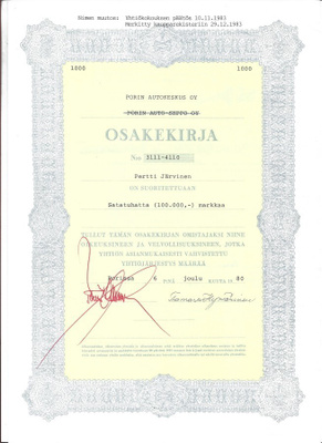 OKK 1980 Porin Autokeskus Oy Pori