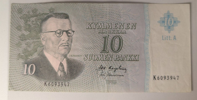 10 Markkaa 1963 Litt. A K6093947