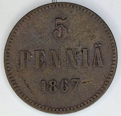 5 Penniä 1867