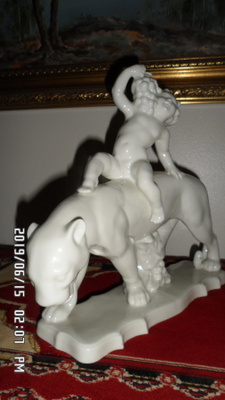 ART DECO, BACCUS PANTTERILLA PIT. 27,5 CM VEISTOS / FIGURI