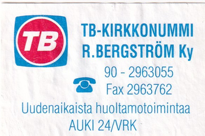 TB - Kirkkonummi,R. Bergström Ky    8/6