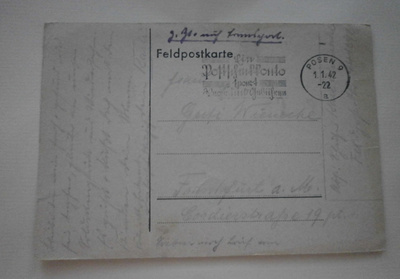 Feldpost, Posen 1.1.1942