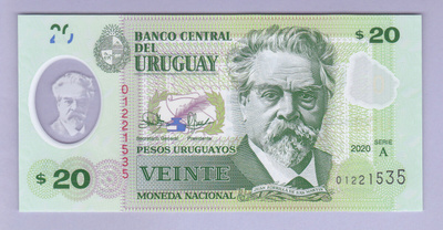 Uruguay 20 Pesos v.2020 UNC P-101 Polymer