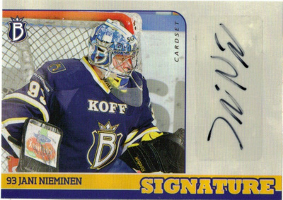 2014-15 Cardset JANI NIEMINEN Blues Signature nimmari
