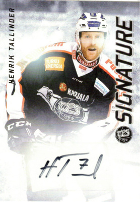2015-16 Cardset HENRIK TALLINDER TPS Signature nimmari