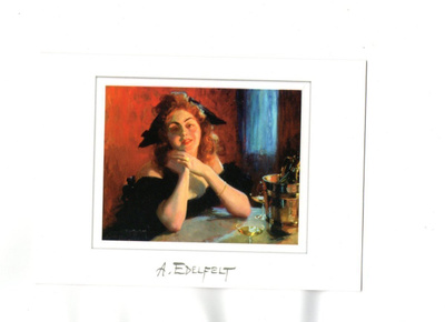 °"SHAMPPANJATYTTÖ°" -KORTTI / Albert Edelfelt, 1895