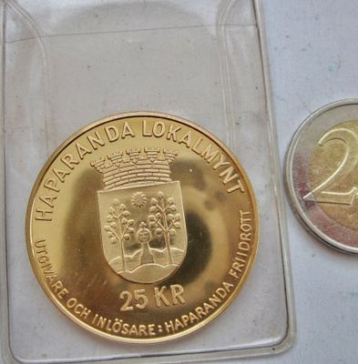 Ruotsi 25 kr 1980 Haparanda Haaparanta Paikallisraha