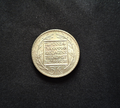 Ruotsi 5 Kronor 1966 Hopeaa