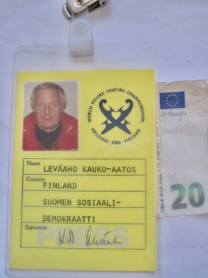 Kisapassi Taitoluistelu MM-kisat 1983 Helsinki Lehdistö