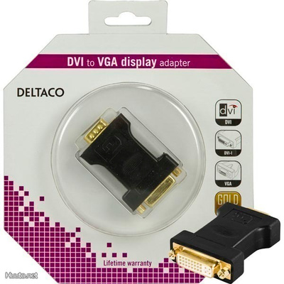Deltaco DVI sovitin, DVI-I Single Link naaras - VGA (HD15) u