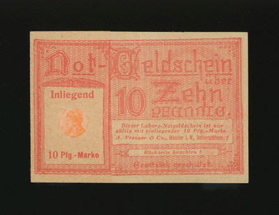 Saksa Notgeld 10 Pfg, Münster