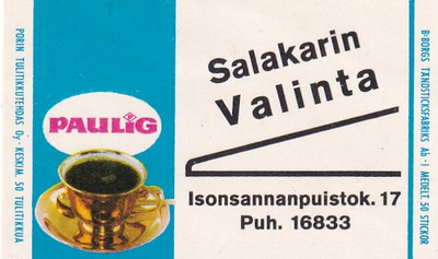 Salakarin Valinta, Isonsannanpuistok. 17  , Paulig    s18