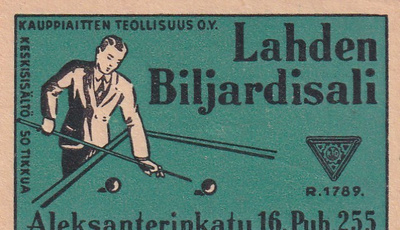 Lahti. Lahden Biljardisali R. 1789    b553