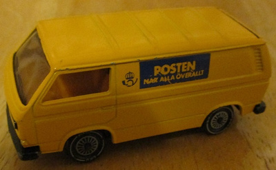 VW Transporter T3 Kombi 4D Sveriges Posten Yellow 1984 1:55