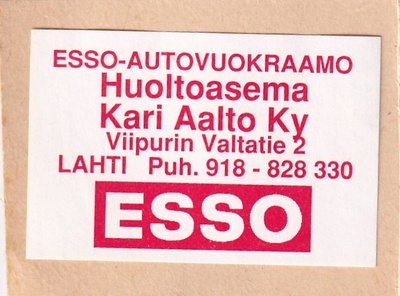 Lahti, Huoltoasema Kari Aalto Ky ESSO,  b428