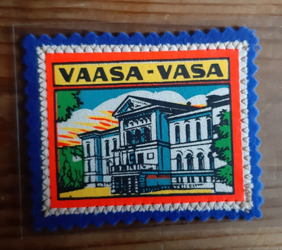 Vaasa-Vasa vintage kangasmerkki