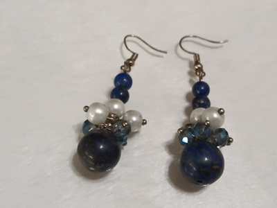 Vintage Lapis Lazuli kivi korvakorut