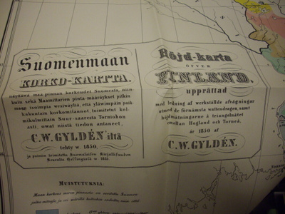 Gylden : Suomenmaan korko-kartta 1850 (näköispainos)