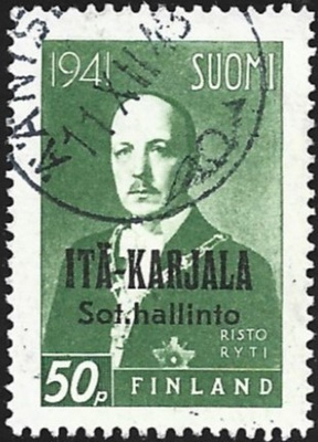 1941 I-K Ryti 50 p Pyöristynyt R leimattu LaPe 22  II