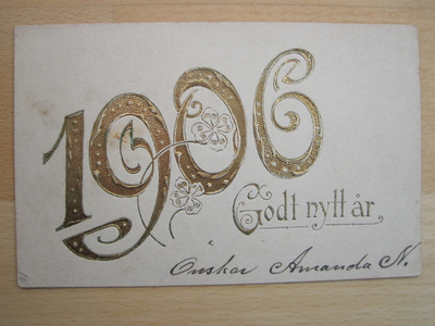 VANHA Postikortti Onnitelukortti 1906