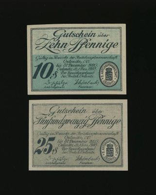 Saksa Notgeld 10, 25 Pfg, Oelsnitz 1918
