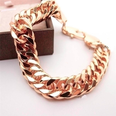 2427 .. 18k Gold Duble Komean Tyylikäs .. Rannekoru