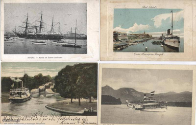 LAIVOJA vanhoilla Carte Postale korteilla 4kpl (1)