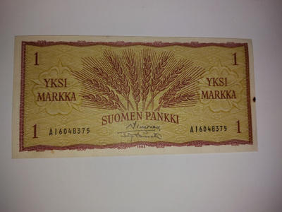 1 MARKKA SETELI 1963