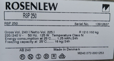 Rosenlew-säiliöpakastin RSP-250 225L