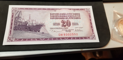 20  dinaria  jukoslavia   1978   KL 10 pakka sileä