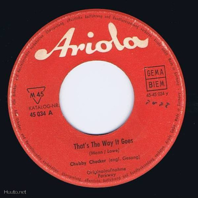 CHUBBY CHECKER the fly/that`s the way it goes 45 -1961-saksa