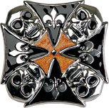 VYÖSOLKI 4 SKULL CROSS 10CM	(18 153)	(buc-044)metallinen