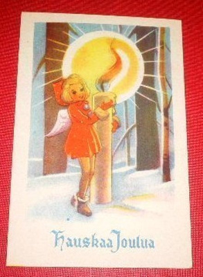 Pikku jouluenkeli kynttilän lämmössä (K7)