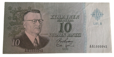 10 Markkaa 1963 Litt. A AÄ1000042