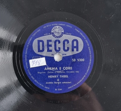 Savikiekko 1955 - Henry Theel - Decca SD 5300