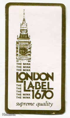 Retro - Vanha tarra - The Mink Label London 1670