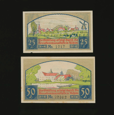 Saksa 25, 50 Pfennig, Kreis Achim 1921