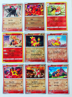 Pokemon Reverse Holo kortteja 9kpl