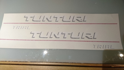 Tunturi Trial 1979 tankin tarrat POISTO Raidat myös -78 SS