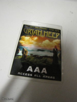 URIAH HEEP 40TH ANNIVERSARY TOUR 2010 BACKSTAGEPASSI