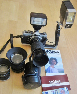 VANHA Kamera Olympus OM-1 3 Objektiivia 2 Salamaa ym