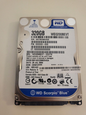 WD 320GB 2,5" sata kovalevy