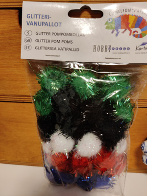 Glitter vanupallot pkt Karto
