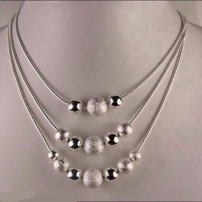 1697 . Fashion Jewelry 3 Layers Silver Plated .. Kaulakoru