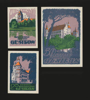 Saksa Notgeld 10, 25, 50 Pfg, Güstrow 1922