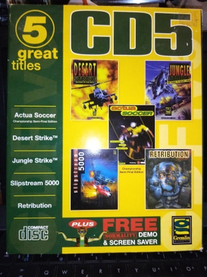 5 x pc peli: CD5 :  5 GREAT TITLES ( SIS POSTIKULU)