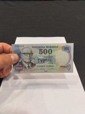 pakka sileä 500 Mk 1975 Kekkonen