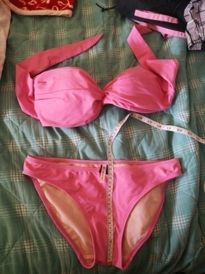 Wonderland- Pinkit bikinit koko M ,2 osaa, vaalean punainen