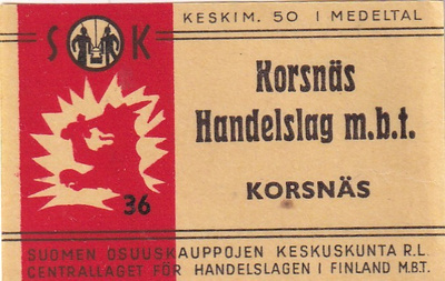 Korsnäs , Handelslag  m.b.t. SOK 36  4/14
