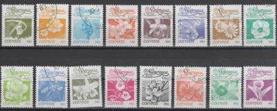 (S0122) NICARAGUA, 1983 (Local Flowers) Mi ## 2354-2369 Used